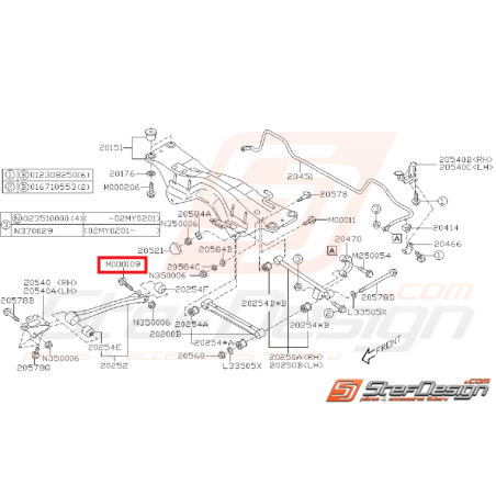 Vis de fixation bras de renfort GT 93-00 WRX/STI 01-07