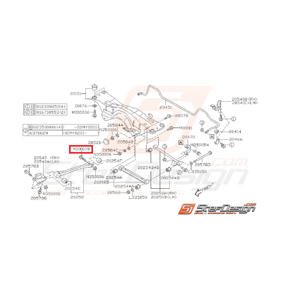 Vis de fixation bras de renfort GT 93-00 WRX/STI 01-07