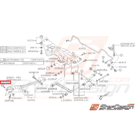 Vis de triangle avant pour GT 93-96 et WRX/STI 2001-2002 Vis de triangle avant pour GT 93-96 et WRX/STI 2001-2002
