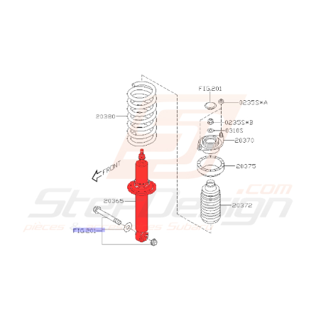 Amortisseur arrière pour Subaru Legacy EJ20Z