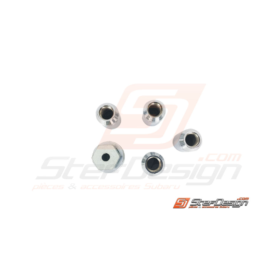 kit écrous antivol de roues origine subaru 93-18