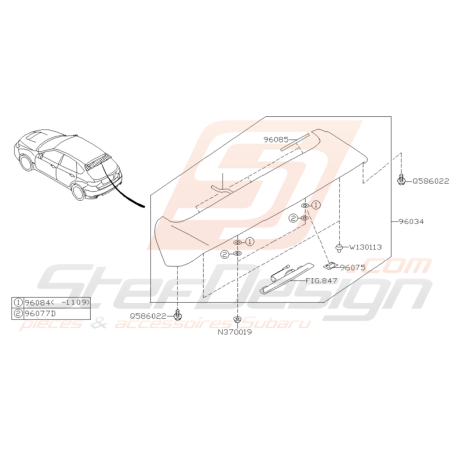 Ensemble Becquet Arrière Subaru STI 2008