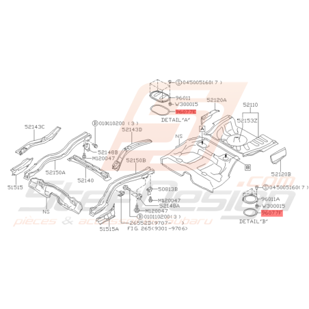 Joint Plancher Arrière Origine Subaru GT 1993 - 2000