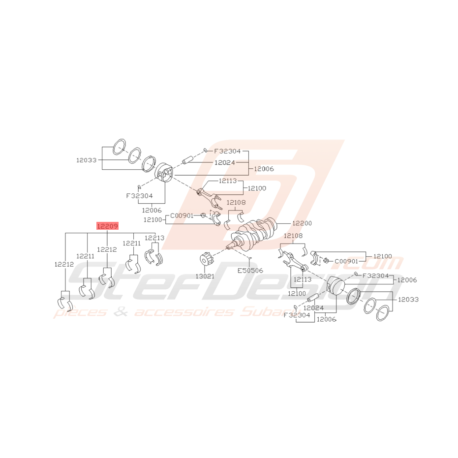 Jeu de Coussinets Origine Subaru GT 03/1998 - 2000
