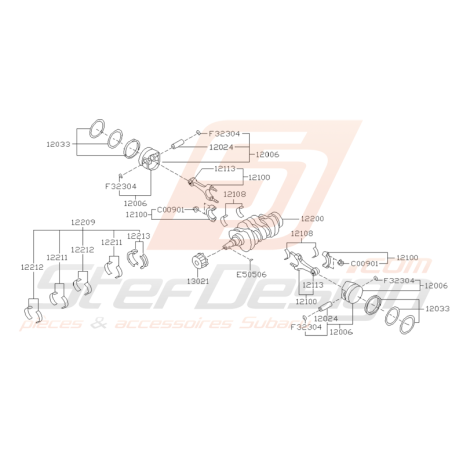 Ensemble Pistons et Vilebrequin Origine Subaru GT 03/1998 - 2000