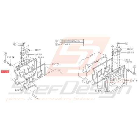 Cache Culbuteur Droit Origine Subaru GT 1997 - 1998