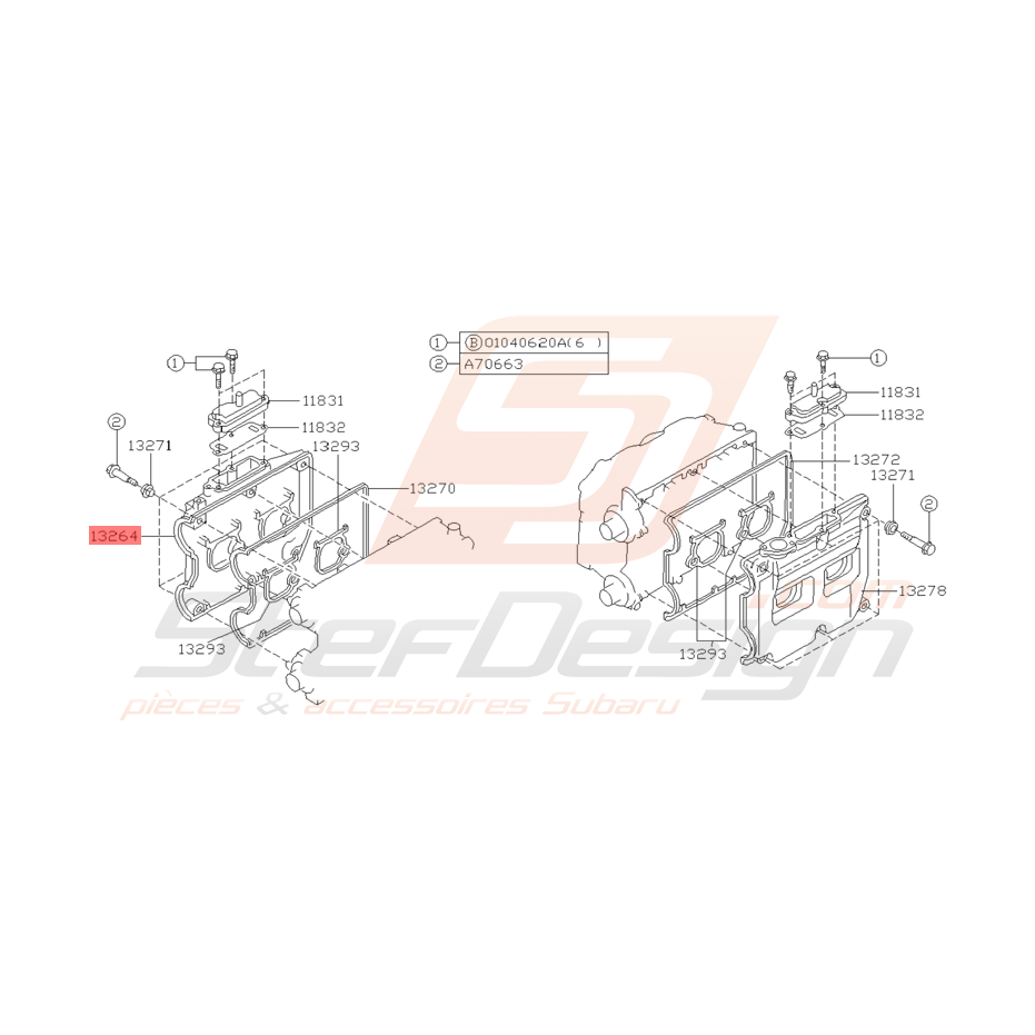 Cache Culbuteur Droit Origine Subaru GT 1997 - 1998 Cache Culbuteur Droit Origine Subaru GT 1997 - 1998