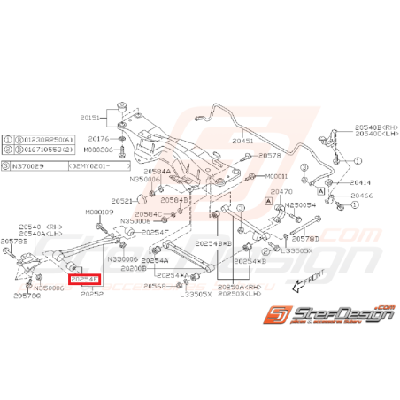 Silent bloc de bras de renfort SUBARU WRX 03-07