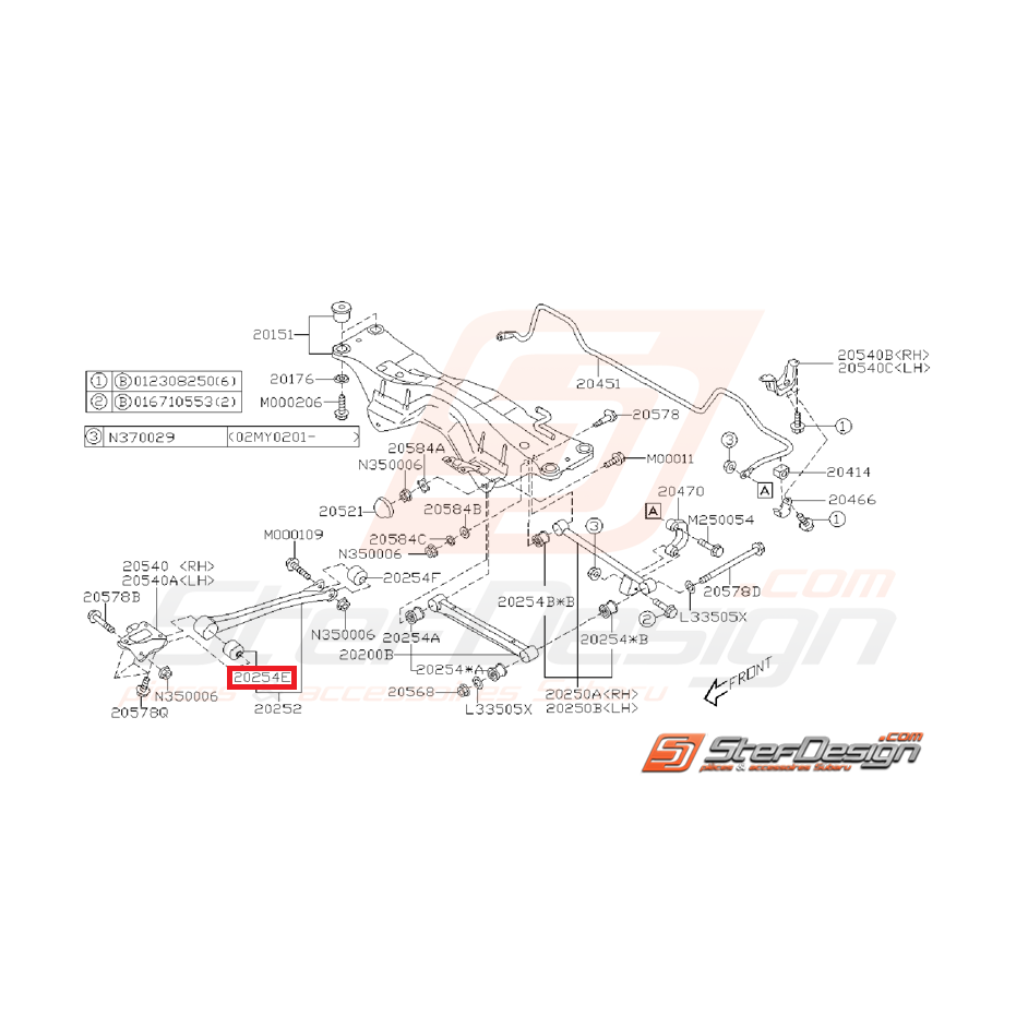 Silent bloc de bras de renfort SUBARU WRX 03-07 Silent bloc de bras de renfort SUBARU WRX 03-07