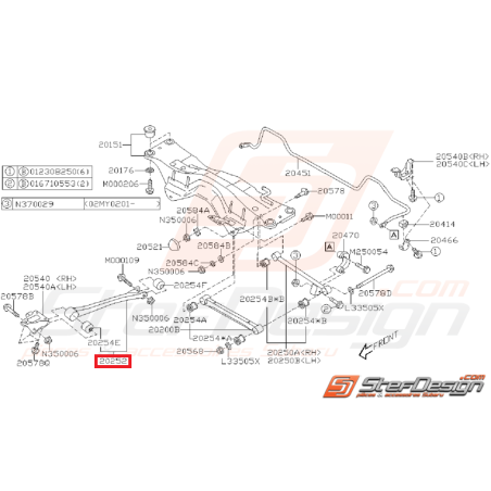 Tirant longitudinal arrière WRX 03-07