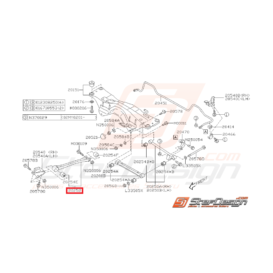 Tirant longitudinal arrière WRX 03-07