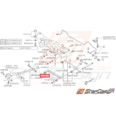 Silent de bloc de tirant arrière origine SUBARU WRX 01-07