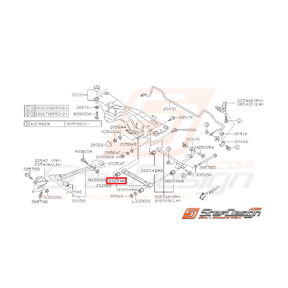 Silent de bloc de tirant arrière origine SUBARU WRX 01-07 Silent de bloc de tirant arrière origine SUBARU WRX 01-07