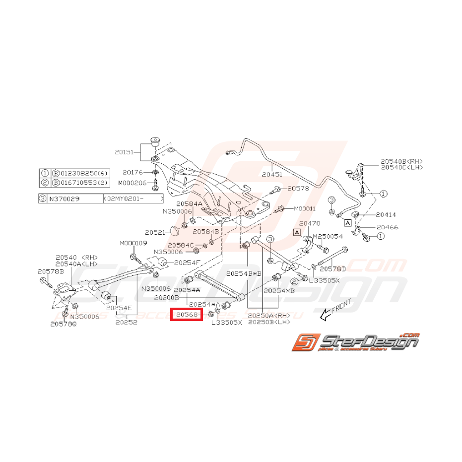 Ecrou de vis tirant arrière et d'amortisseur