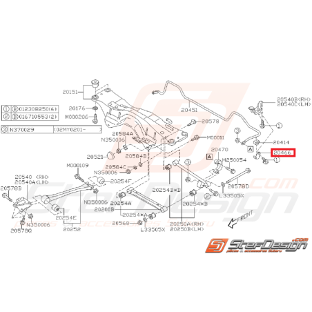 Support silent bloc barre stabilisatrice WRX/STI 04-07