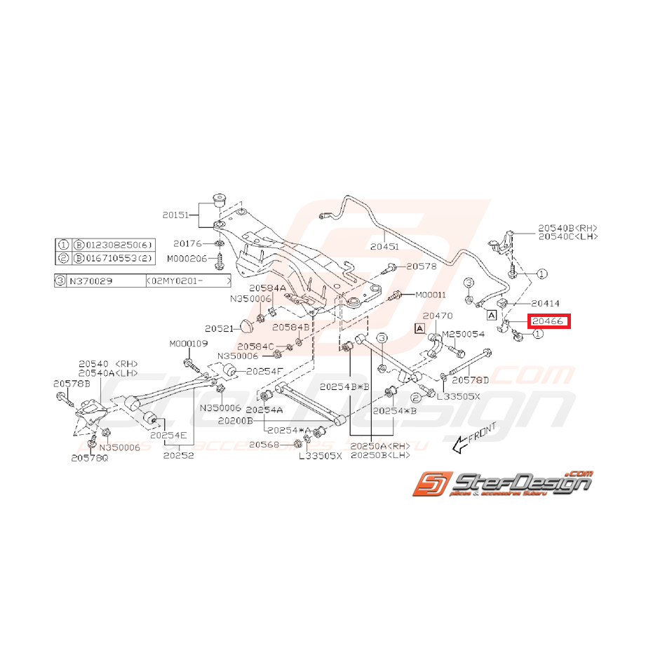 Support silent bloc barre stabilisatrice WRX/STI 04-07
