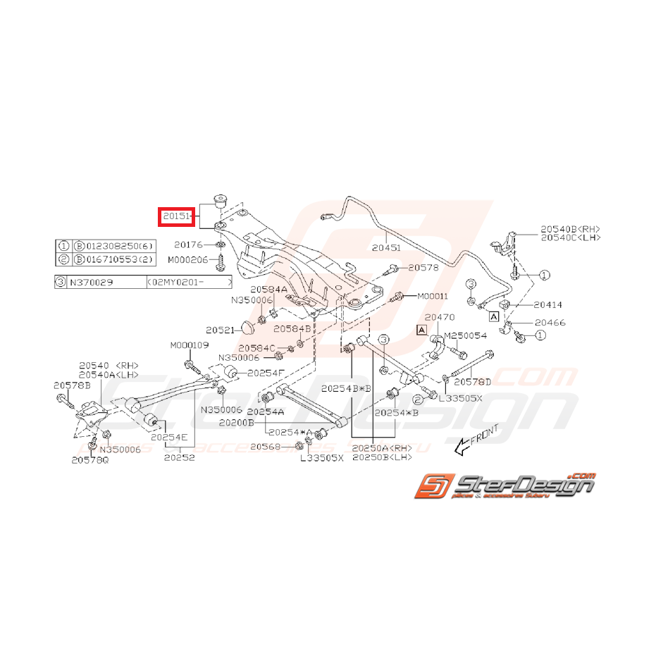 Berceau arrière STI 06-07 WRX 01-07 Berceau arrière STI 06-07 WRX 01-07