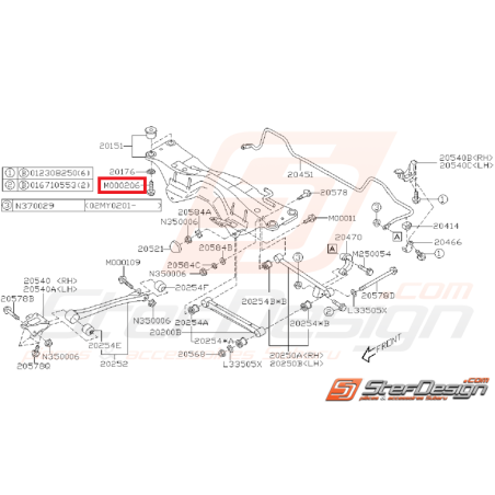 Vis fixation berceau arrière WRX/STI 01-07