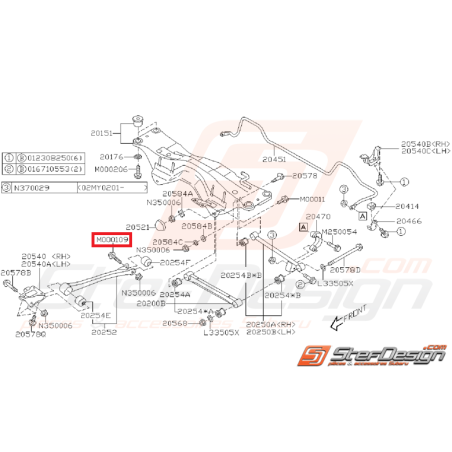 Vis de fixation bras de renfort GT 93-00 WRX/STI 01-07 Vis de fixation bras de renfort GT 93-00 WRX/STI 01-07