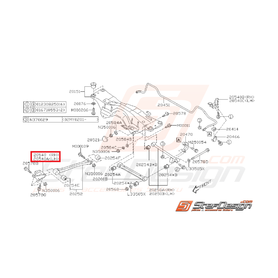 Support de bras de renfort SUBARU WRX/STI 03-07