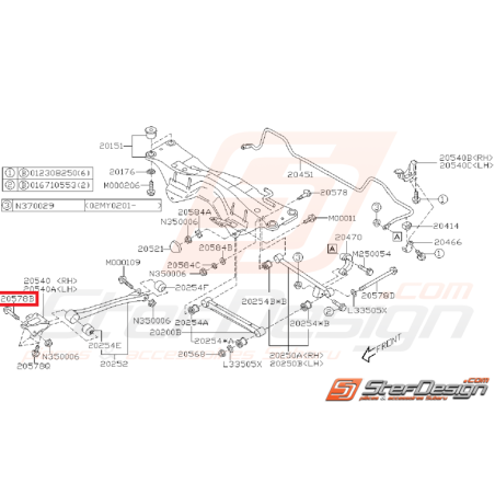 Vis de triangle avant pour GT 93-96 et WRX/STI 2001-2002 Vis de triangle avant pour GT 93-96 et WRX/STI 2001-2002