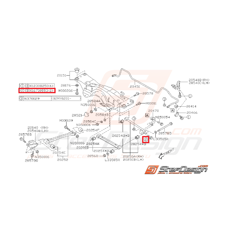 Vis fixation de links arrière GT 93-00 WRX 01-07 STI 01-04 Vis fixation de links arrière GT 93-00 WRX 01-07 STI 01-04