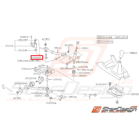 Vis de fixation de raccord de levier de vitesse boite 5 WRX 01-05