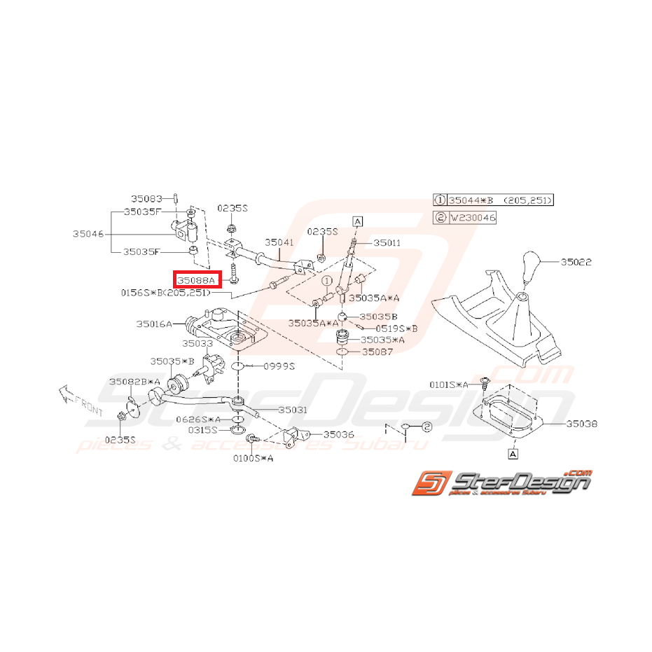 Vis de fixation de raccord de levier de vitesse boite 5 WRX 01-05 Vis de fixation de raccord de levier de vitesse boite 5 WRX 01-05
