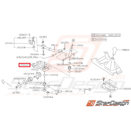 Soufflet intérieur boite 5 levier de vitesse WRX 01-07