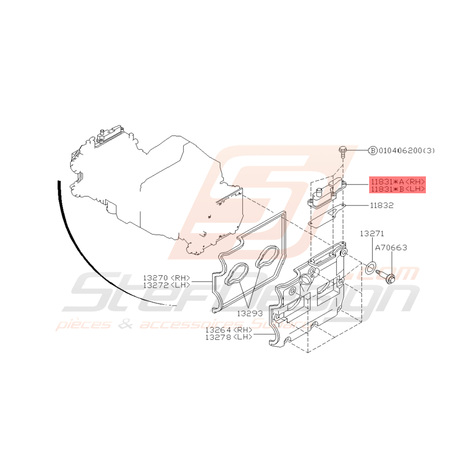 Couvercle de Séparateur d'Huile Origine Subaru GT 1999 - 2000