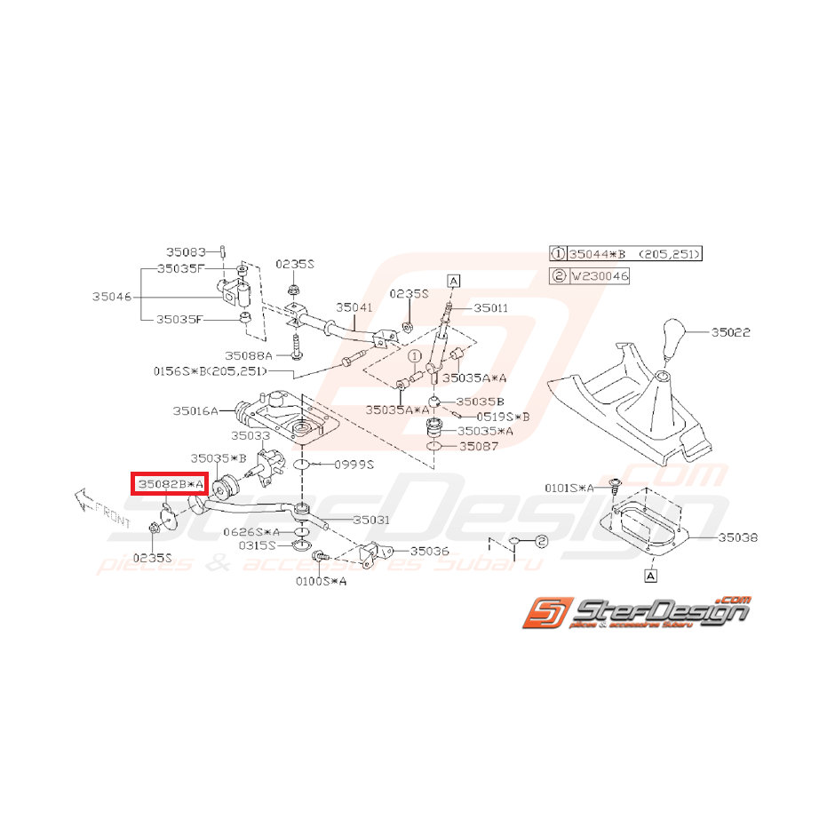 Rondelle boite de levier de vitesse WRX 01-07