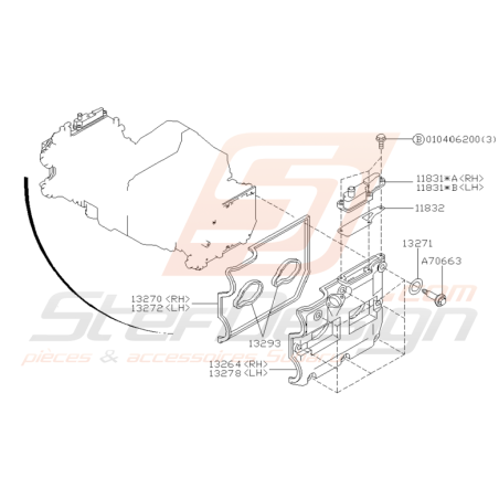 Ensemble Cache Soupape Origine Subaru 1999 - 2000