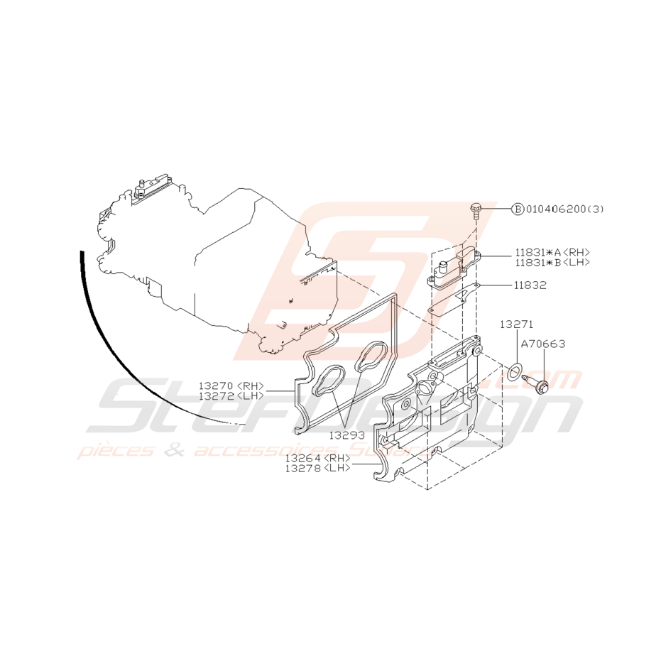 Ensemble Cache Soupape Origine Subaru 1999 - 2000 Ensemble Cache Soupape Origine Subaru 1999 - 2000