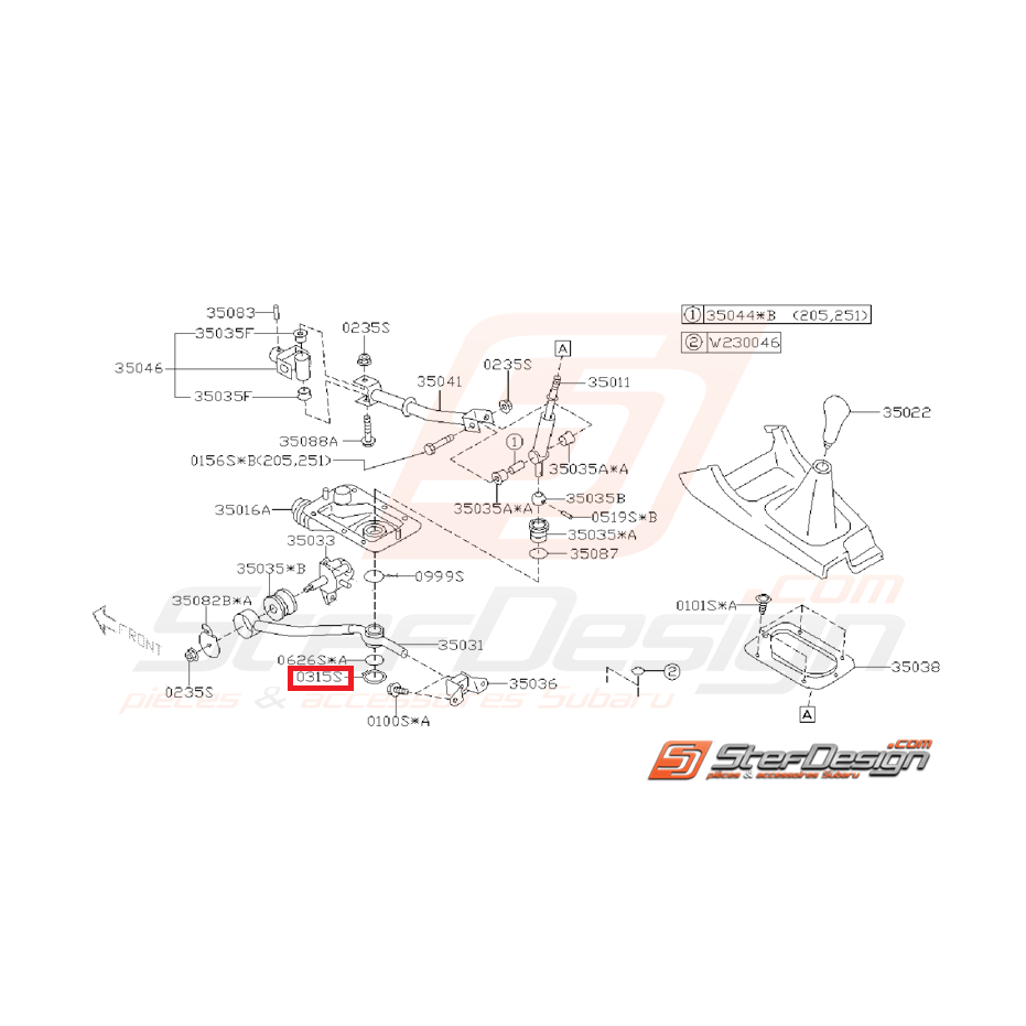 Circlips levier boite de vitesse WRX 01-07