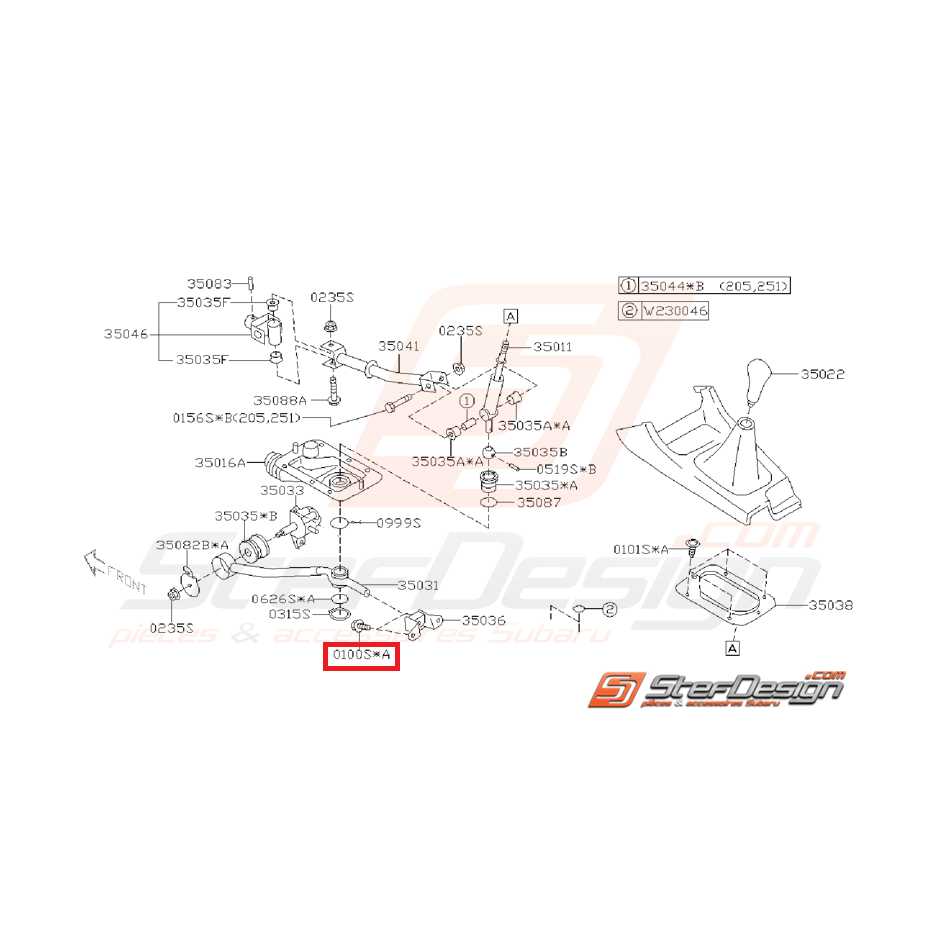 Vis de levier de vitesse WRX/STI 01-07