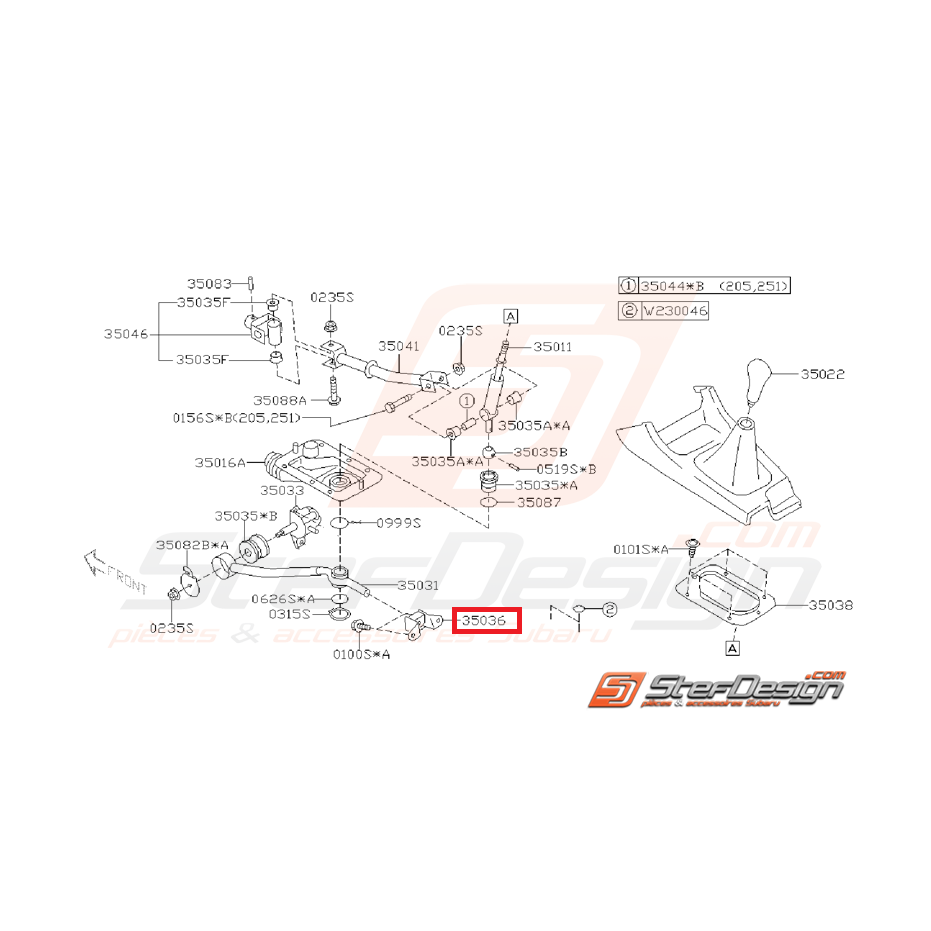 Amortisseur caoutchouc levier de vitesse WRX 01-07 STI 01-14 Amortisseur caoutchouc levier de vitesse WRX 01-07 STI 01-14