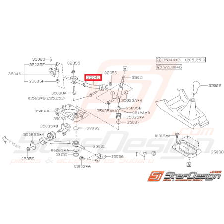 Barre de tringlerie SUBARU WRX 01-05