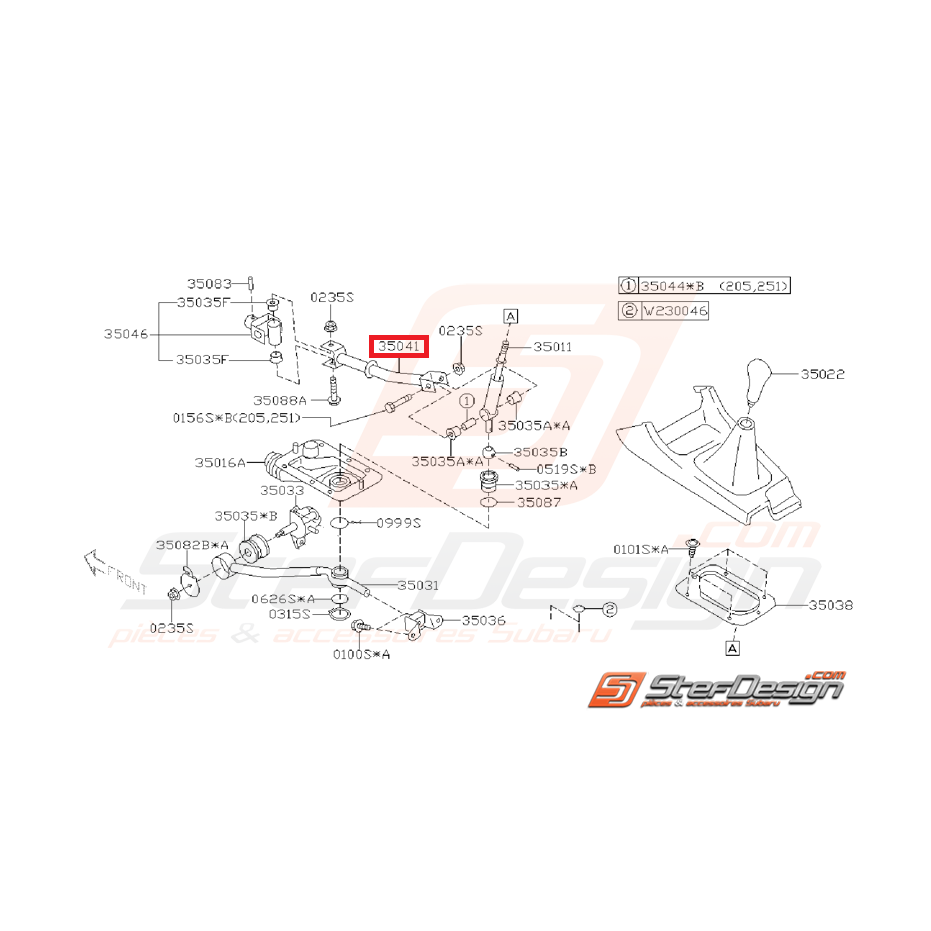 Barre de tringlerie SUBARU WRX 01-05 Barre de tringlerie SUBARU WRX 01-05