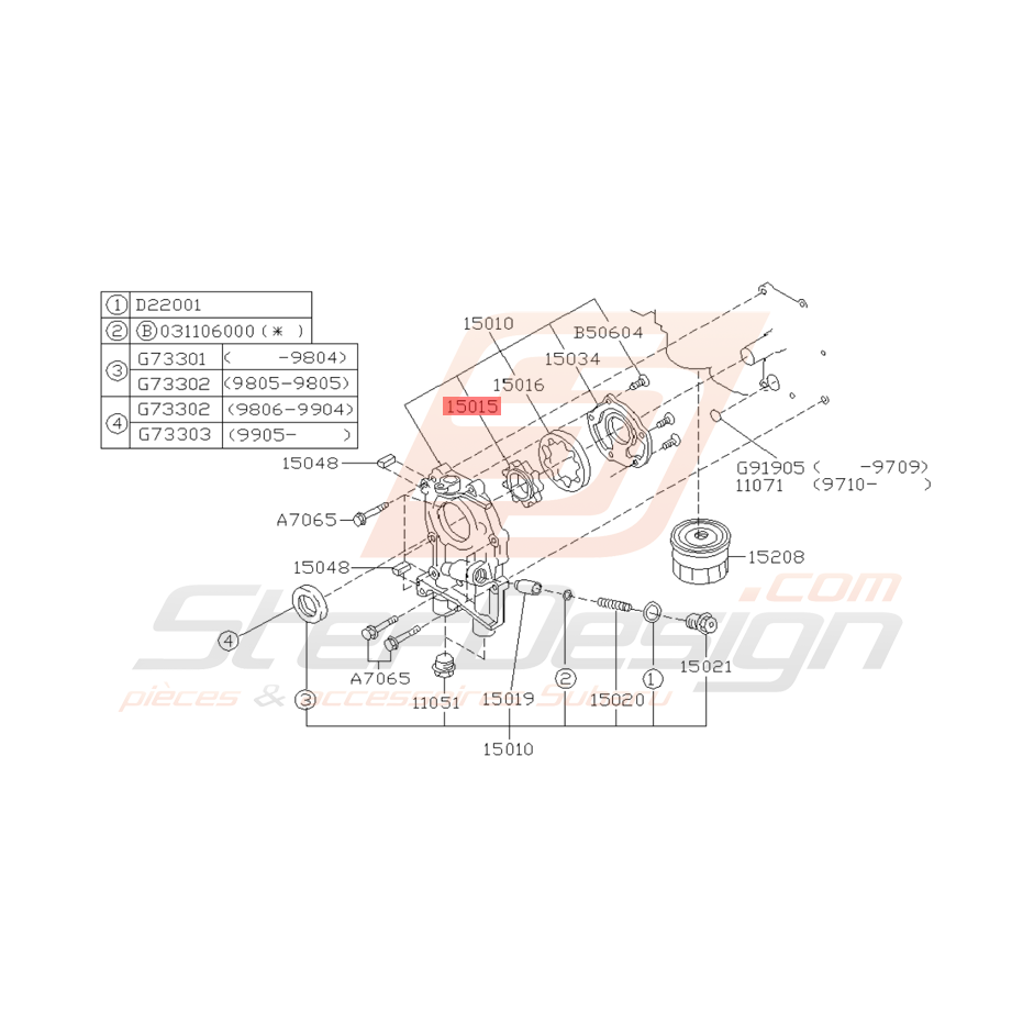 Rotor Intérieur de Pompe à Huile Origine Subaru GT 1993 - 2000