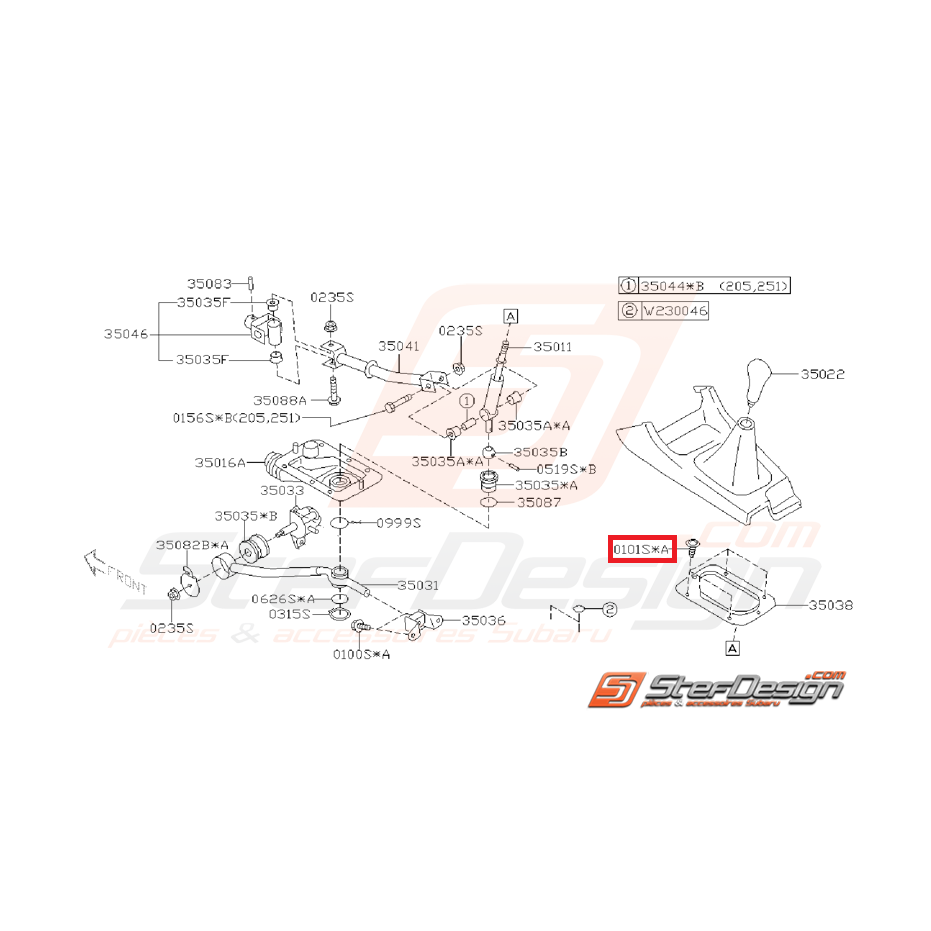 Vis soufflet levier de vitesse WRX/STI 01-07