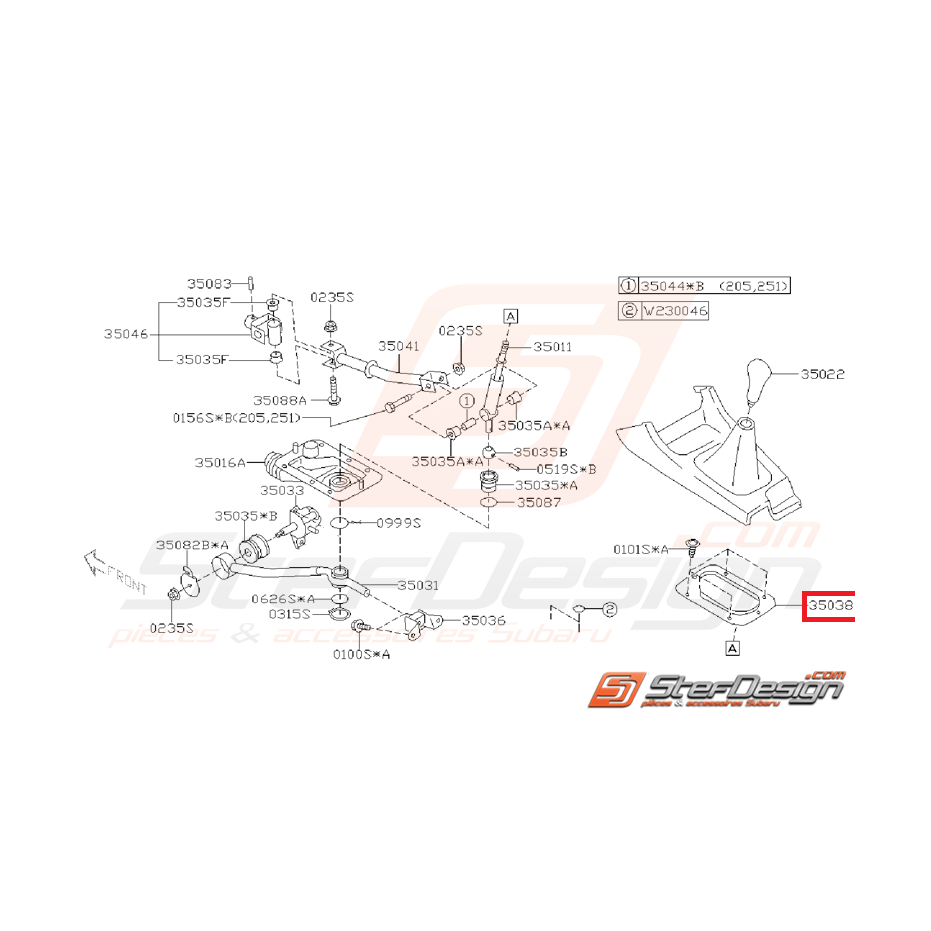 Plaque soufflet de levier de vitesse WRX/STI 01-07 Plaque soufflet de levier de vitesse WRX/STI 01-07