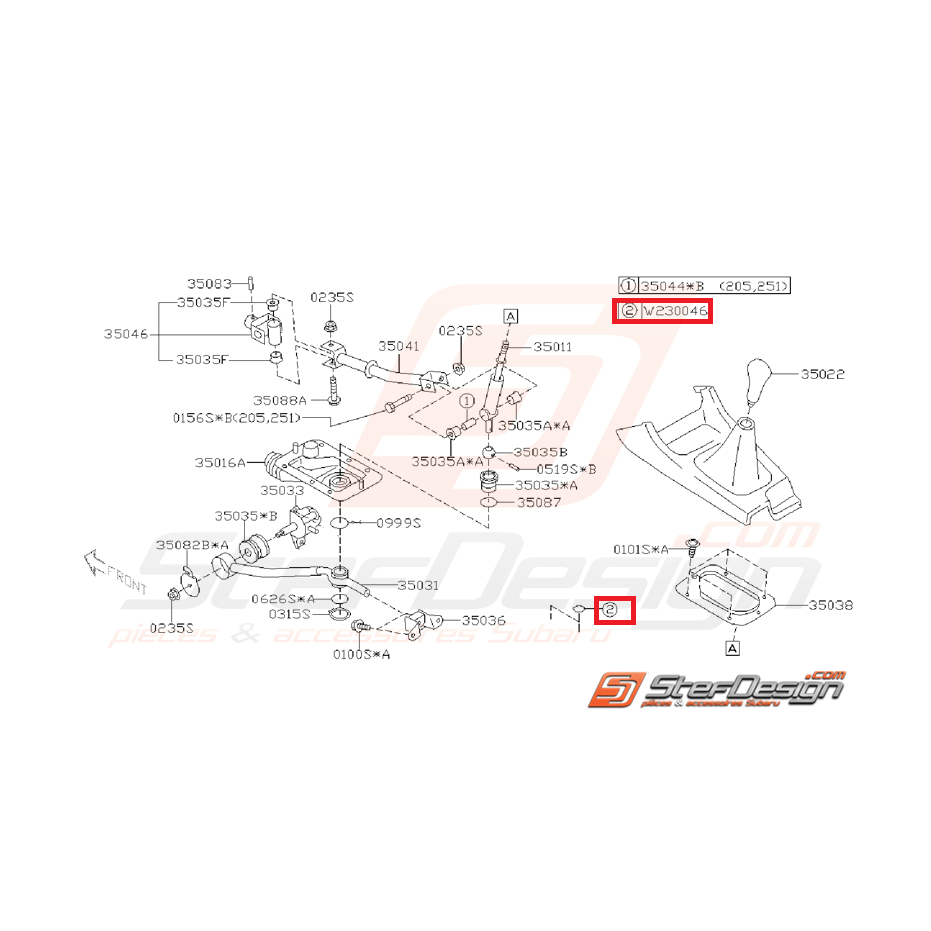 Passe fil boite levier de vitesse WRX 06-07 Passe fil boite levier de vitesse WRX 06-07