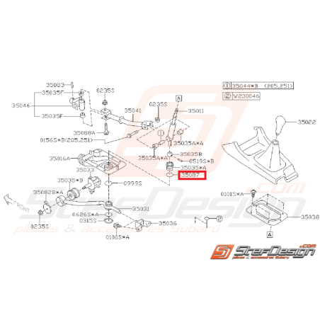 Joint torique origine subaru de tringlerie de boite 5 vitesses SUBARU WRX 01-07