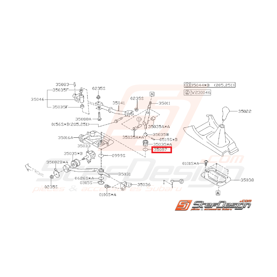 Joint torique origine subaru de tringlerie de boite 5 vitesses SUBARU WRX 01-07