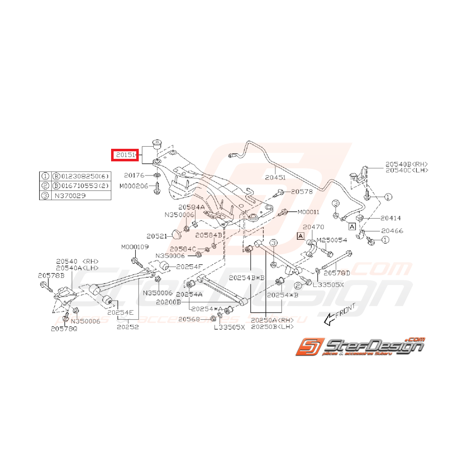 Berceau arrière STI 06-07 WRX 01-07 Berceau arrière STI 06-07 WRX 01-07