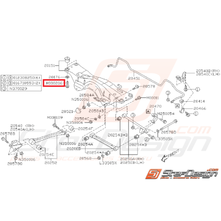 Vis fixation berceau arrière WRX/STI 01-07