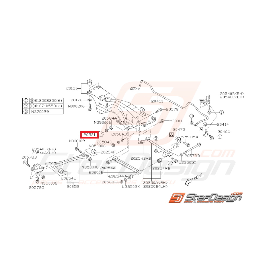 Capuchon liaison latérale train arrière GT 93-00 WRX/STI 01-07 Capuchon liaison latérale train arrière GT 93-00 WRX/STI 01-07