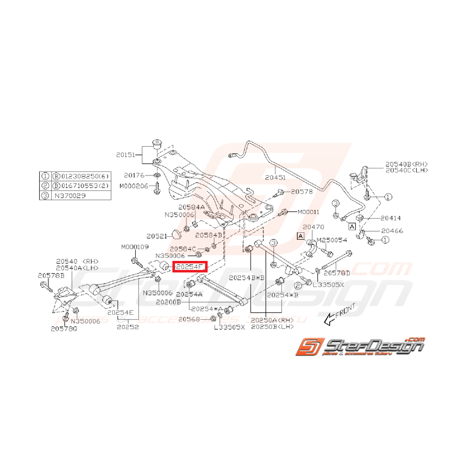 Silent bloc origine de tirant arrière GT 96-00 WRX/STI 01-07