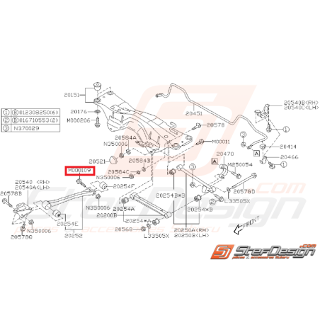 Vis de fixation bras de renfort GT 93-00 WRX/STI 01-07 Vis de fixation bras de renfort GT 93-00 WRX/STI 01-07