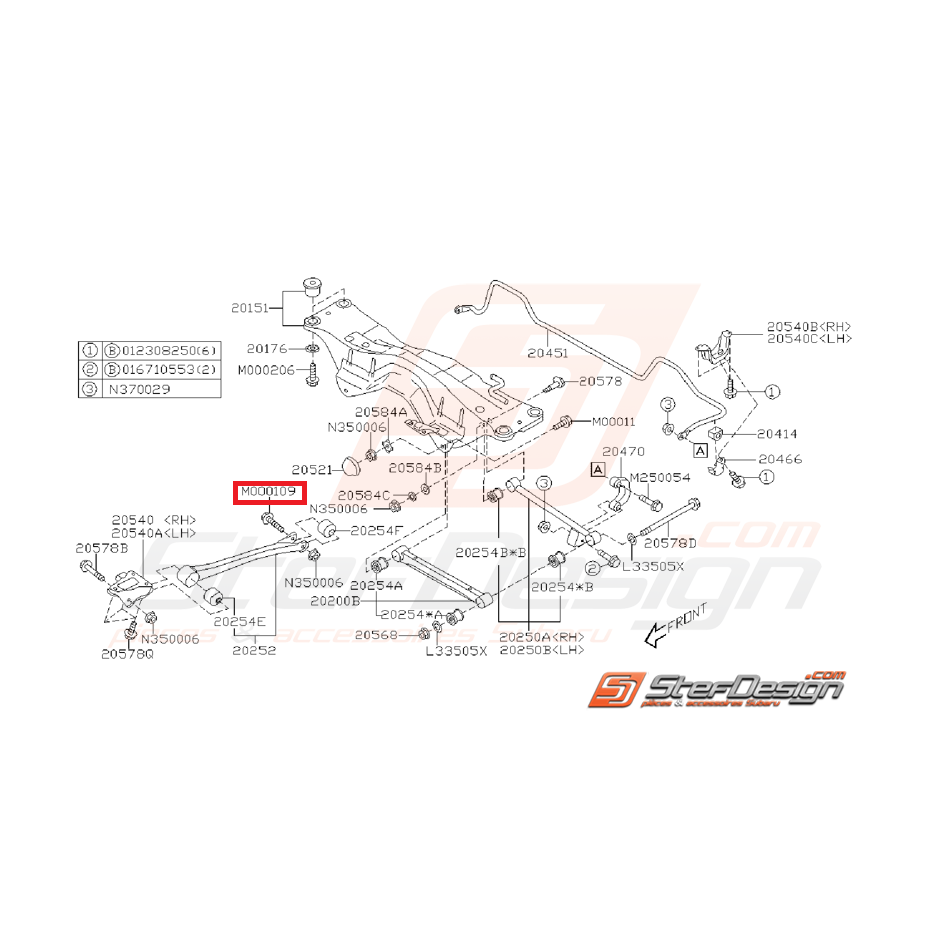 Vis de fixation bras de renfort GT 93-00 WRX/STI 01-07